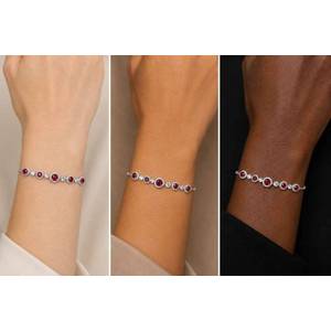 3.20cts Natural Kenyan Ruby Bracelet | Set in Solid Sterling Silver