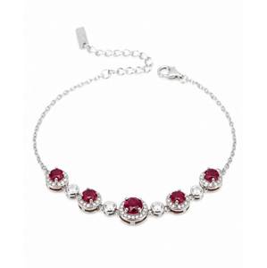 3.20cts Natural Kenyan Ruby Bracelet | Set in Solid Sterling Silver