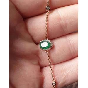 1.25ct Natural Oval Zambian Emerald Bracelet | Set in Solid Sterling Silver