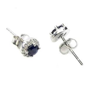 1.00cts Natural Tanzanian Blue Sapphire earrings | Set in Solid Sterling Silver
