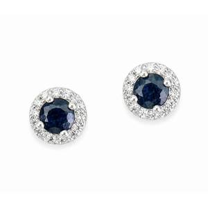 1.00cts Natural Tanzanian Blue Sapphire earrings | Set in Solid Sterling Silver