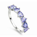 1.85cts Natural Trillion Cut Tanzanite Ring | Set in Solid Sterling Silver