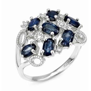 1.85ct Natural Tanzanian Oval Blue Chunky Sapphire Ring | Set in Solid Sterling Silver