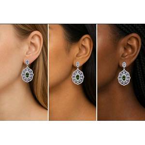 5.20ct Natural Tanzanite & Vivid Green Russian Diopside Earrings | Set in Solid Sterling Silver