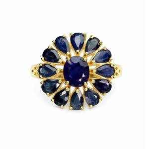 6.55ct Natural Tanzanian Blue Sapphire Cocktail Ring | Set in Solid Sterling Silver