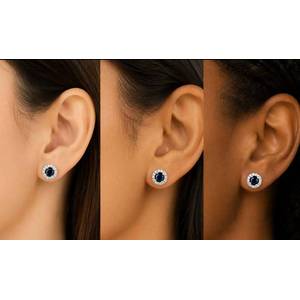 1.00cts Natural Tanzanian Blue Sapphire earrings | Set in Solid Sterling Silver