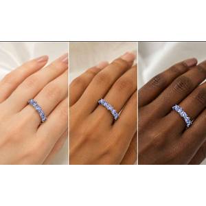 1.85cts Natural Trillion Cut Tanzanite Ring | Set in Solid Sterling Silver