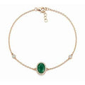 1.25ct Natural Oval Zambian Emerald Bracelet | Set in Solid Sterling Silver