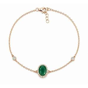 1.25ct Natural Oval Zambian Emerald Bracelet | Set in Solid Sterling Silver